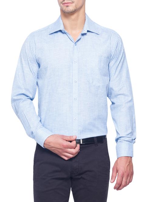 blue cotton formal shirt - 14439991 - Very Small Image - 1