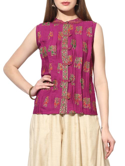 conversational printed straight kurti - 14441211 - Very Small Image - 1