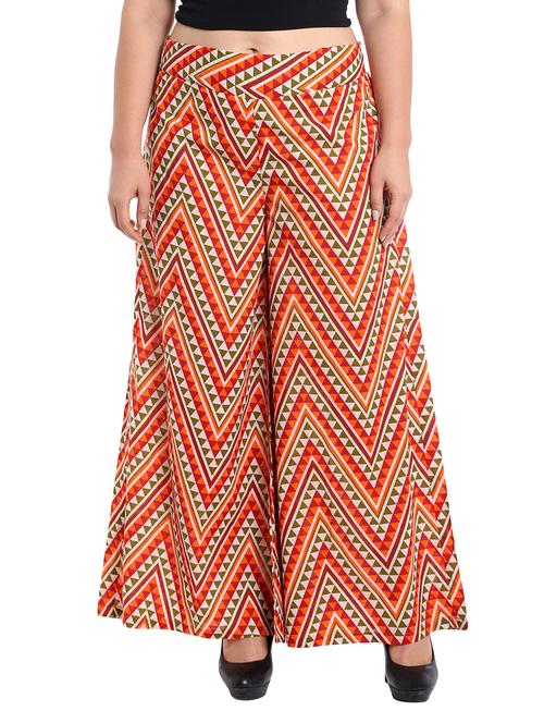 multicolour cotton printed palazzo - 14441834 - Very Small Image - 1
