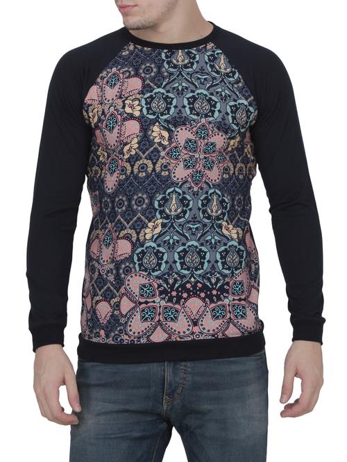 navy blue cotton raglan t-shirt - 14442001 - Very Small Image - 1