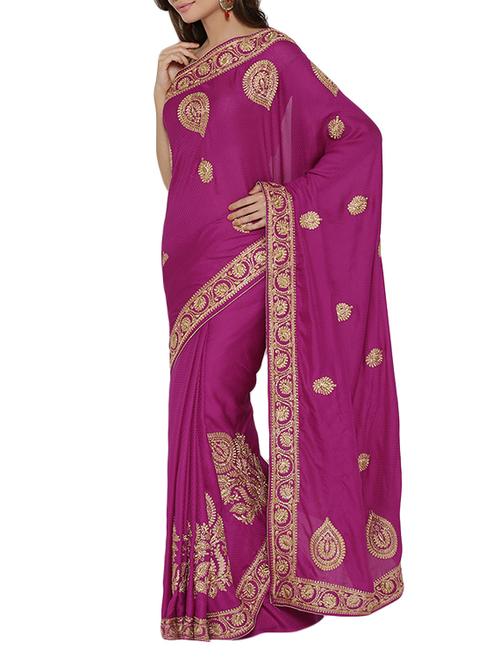 chhabra555 embroidered saree with blouse - 14442855 - Very Small Image - 1