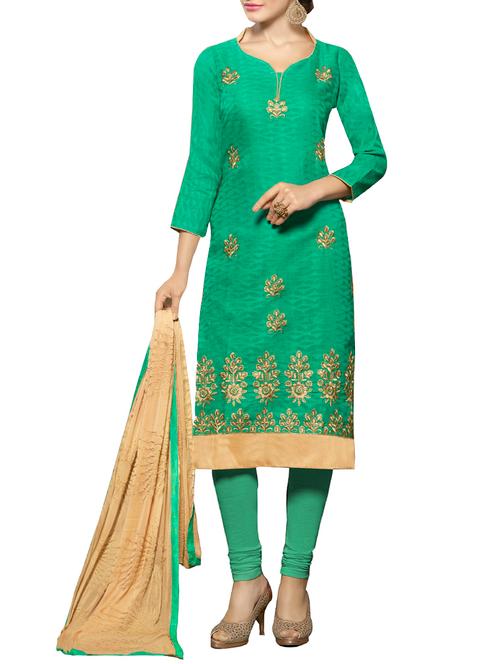 embroidered unstitched churidaar suit - 14443815 - Very Small Image - 1