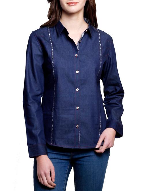 blue colored shirt - 14443911 - Very Small Image - 1