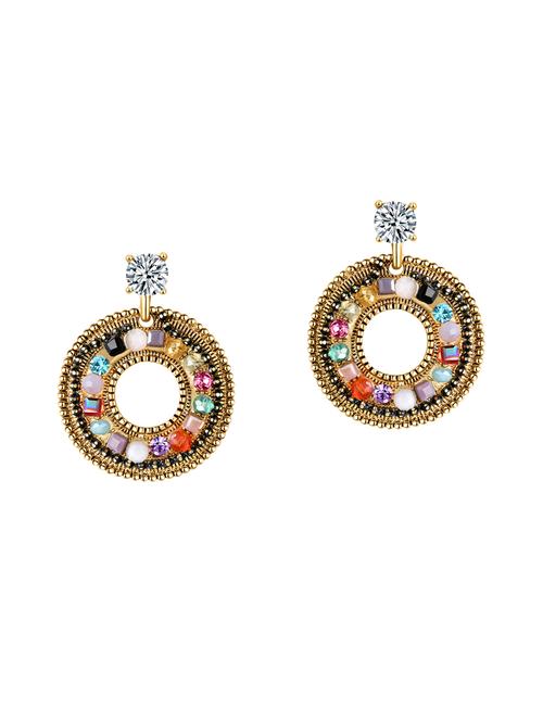 multi colored copper drop earrings - 14445159 - Very Small Image - 1