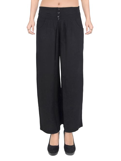 black viscose flared palazzo - 14447735 - Very Small Image - 1