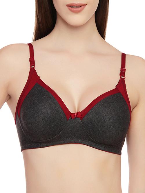 contrast bow patch solid bra - 14449624 - Very Small Image - 1