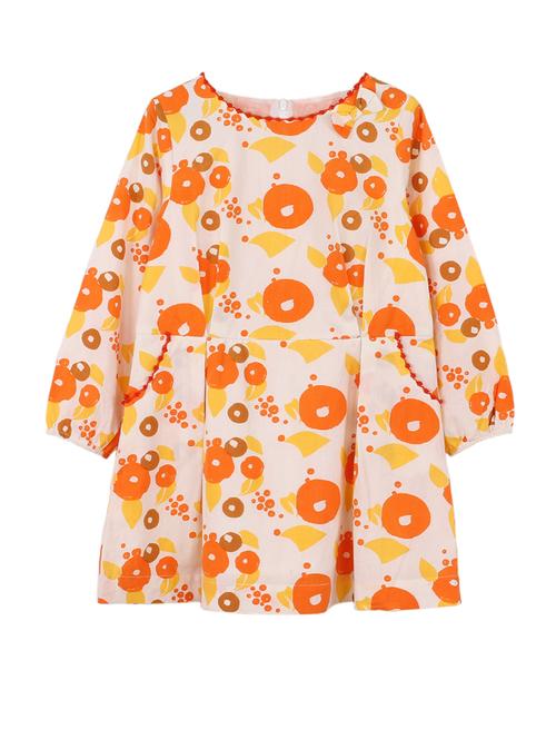 orange cotton frock - 14450222 - Very Small Image - 1