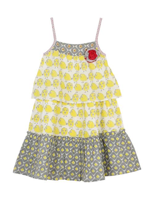 yellow cotton frock - 14450233 - Very Small Image - 1