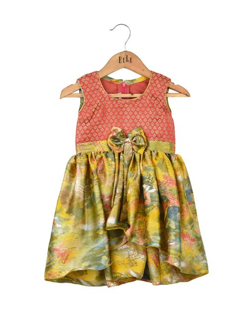 orange polyester frock - 14451190 - Very Small Image - 1
