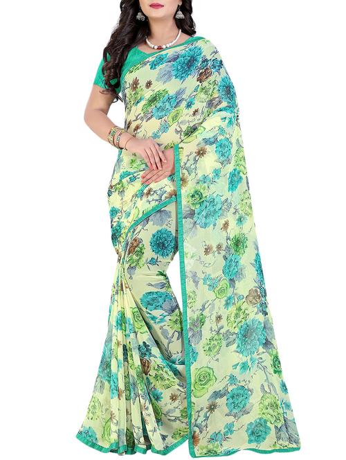 multicolour georgette printed saree - 14451501 - Very Small Image - 1