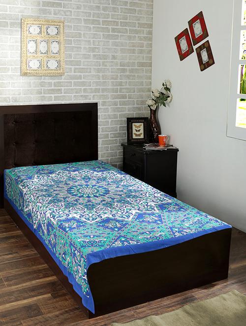 cotton traditional printed single bed sheet/tapestry - 14452129 - Very Small Image - 1