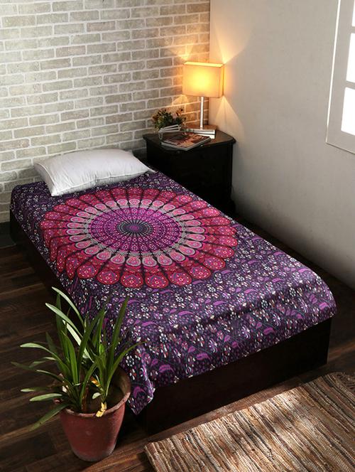 cotton traditional printed single bed sheet/tapestry - 14452143 - Very Small Image - 1