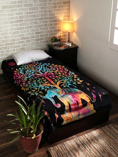 cotton traditional printed single bed sheet/tapestry - 14452148 - Very Small Image - 1