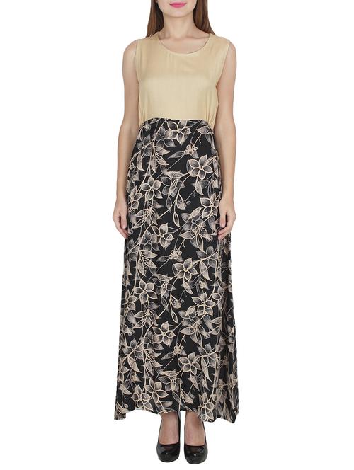 black printed maxi dress - 14452169 - Very Small Image - 1