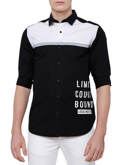 colour block cotton casual shirt - 14452491 - Very Small Image - 1