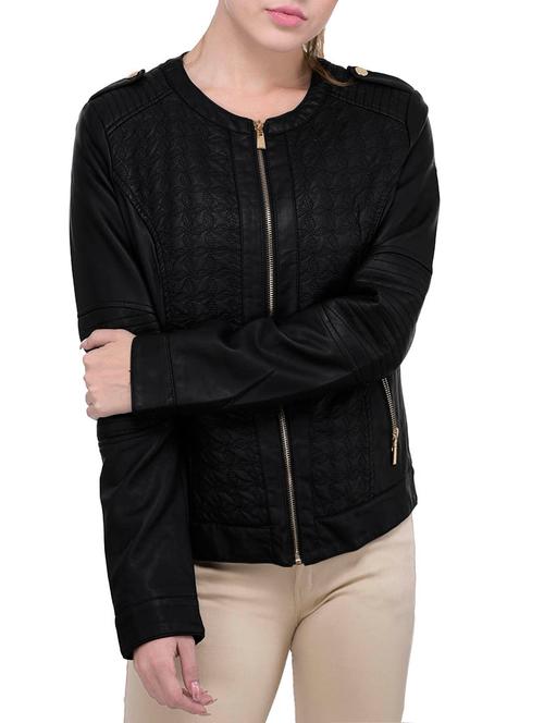 black leather leatherleatherette jacket - 14453375 - Very Small Image - 1
