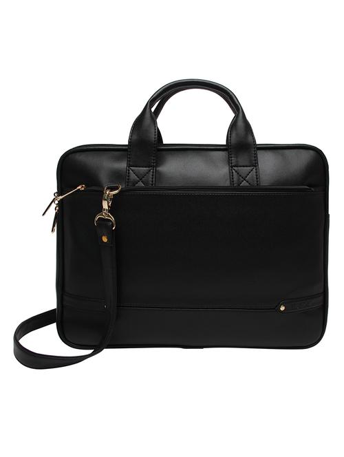 black leatherette regular laptop bag - 14453569 - Very Small Image - 1
