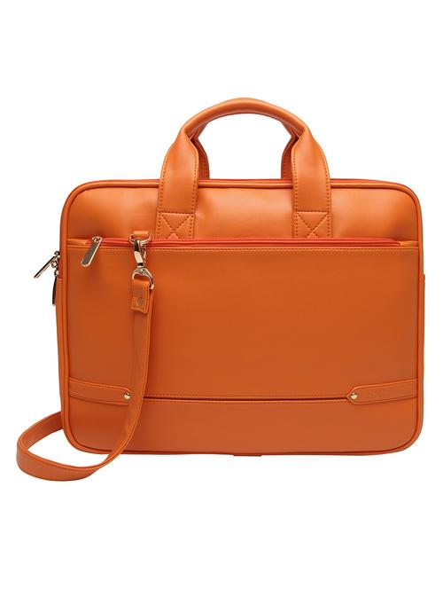 orange leatherette regular laptop bag - 14453571 - Very Small Image - 1