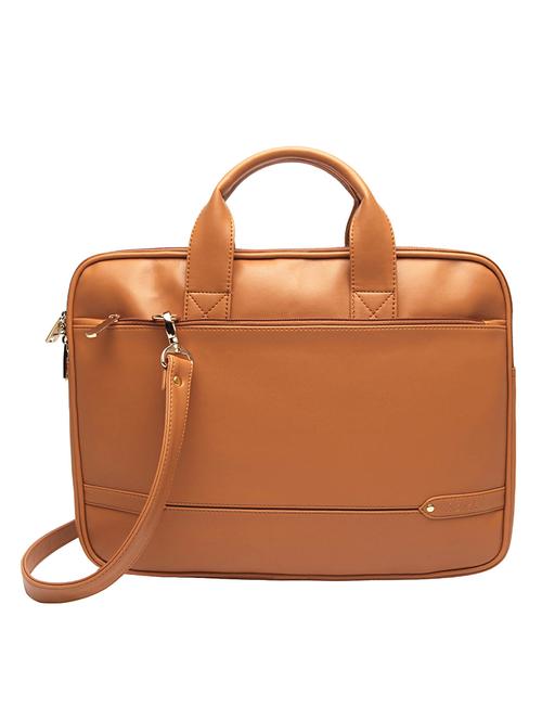 tan leatherette regular laptop bag - 14453573 - Very Small Image - 1