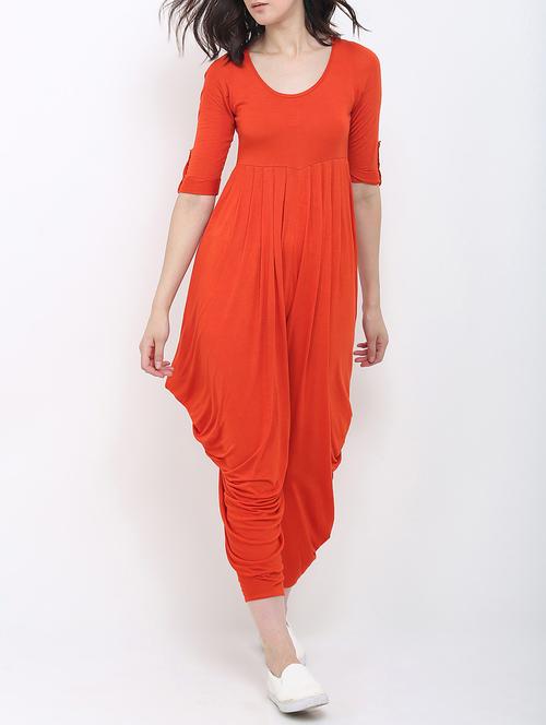 orange cowl legged jumpsuit - 14453703 - Very Small Image - 1