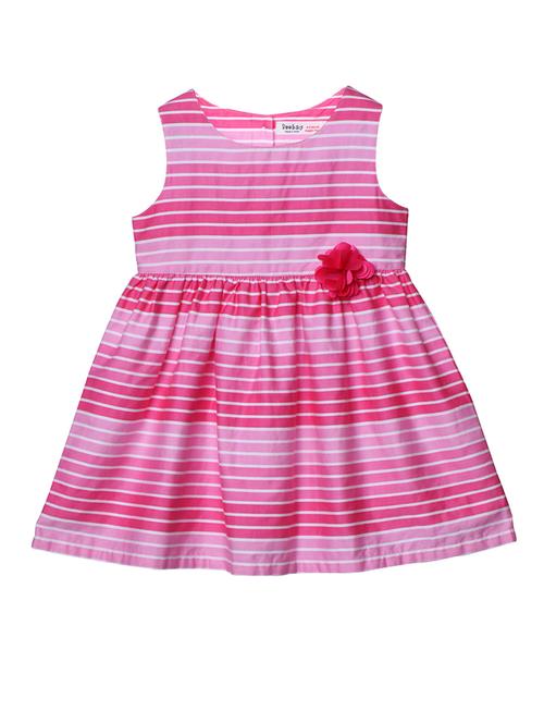 floral patched striped frock - 14454260 - Very Small Image - 1