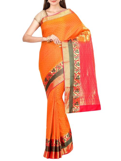 the chennai silks mustard kanjivaram saree - 14454319 - Very Small Image - 1