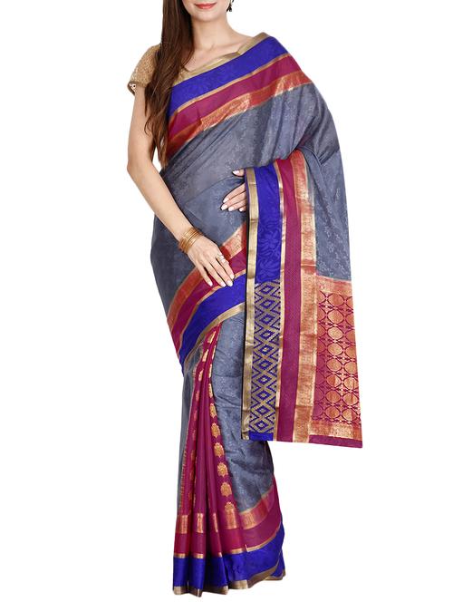 the chennai silks grey mysore silk saree - 14454363 - Very Small Image - 1