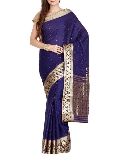 the chennai silks blue mysore silk saree - 14454366 - Very Small Image - 1