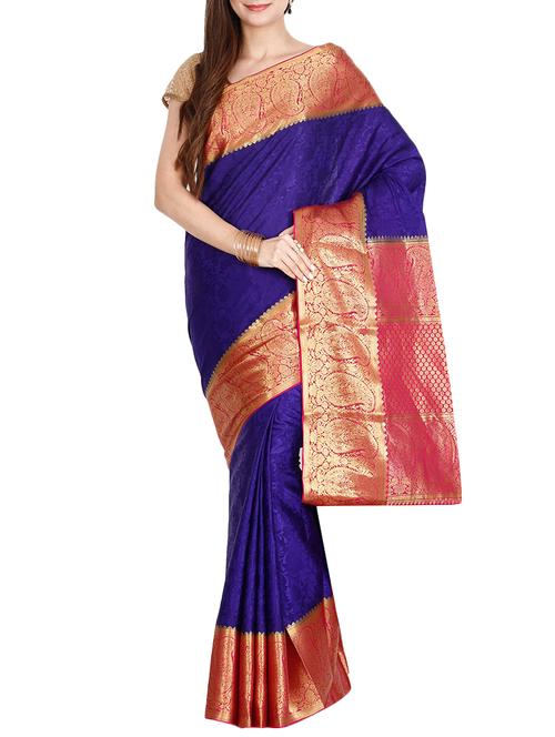 the chennai silks blue mysore silk saree - 14454372 - Very Small Image - 1