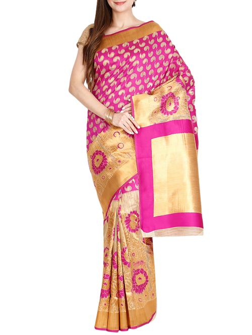 the chennai silks magenta tussar saree - 14454388 - Very Small Image - 1
