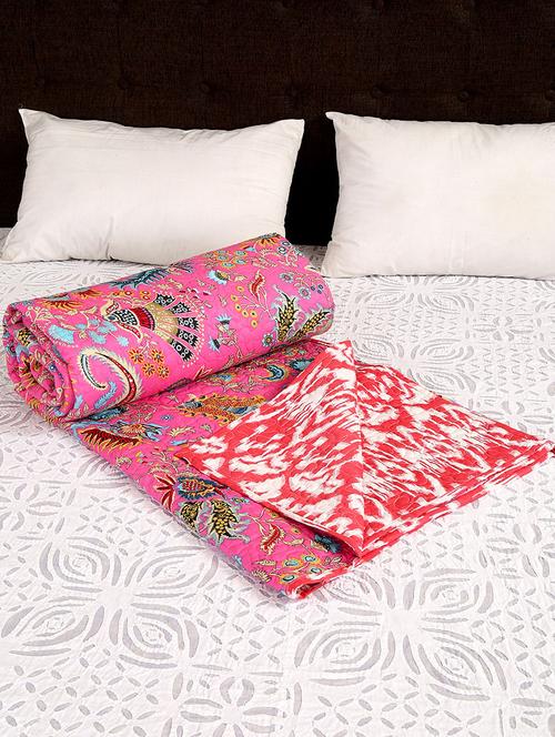 tradional jaipuri printed double bed winter quilt - 14455206 - Very Small Image - 1