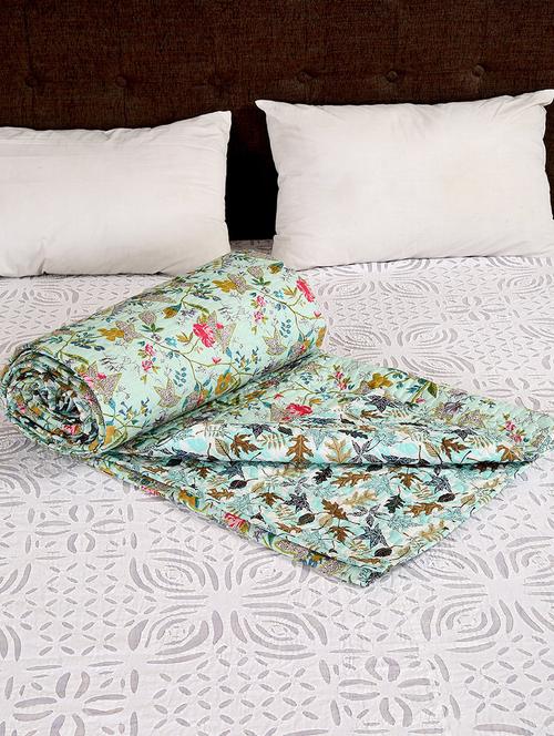 tradional jaipuri printed double bed winter quilt - 14455208 - Very Small Image - 1