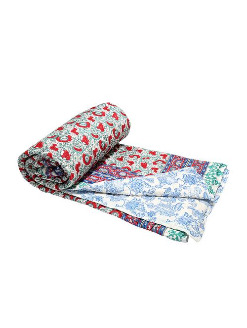 tradional jaipuri printed double bed winter quilt - 14455219 - Very Small Image - 1