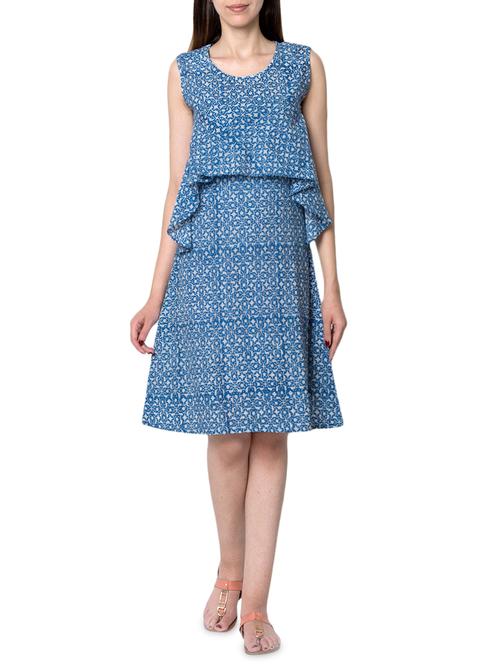 light blue cotton a line dress - 14455797 - Very Small Image - 1
