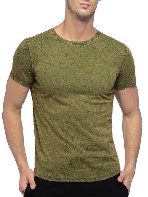 olive green washed t-shirt - 14456178 - Very Small Image - 1