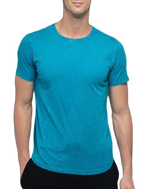 turquoise cotton t-shirt - 14456179 - Very Small Image - 1