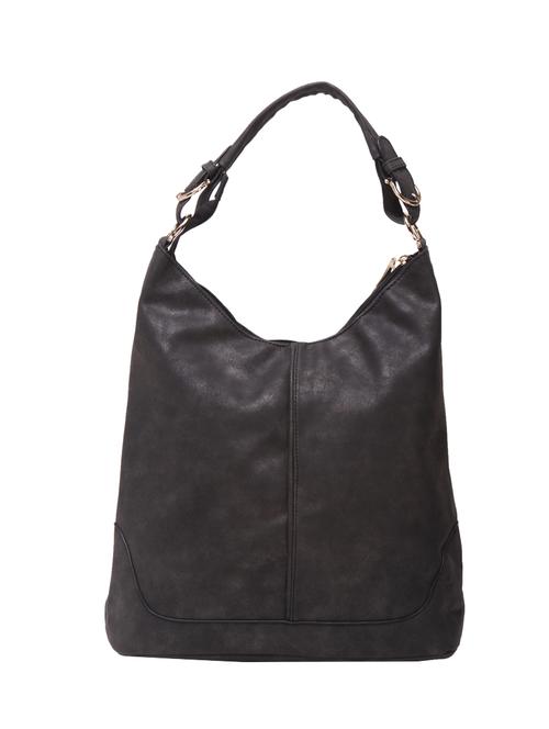 black leatherette hobo handbag - 14456745 - Very Small Image - 1