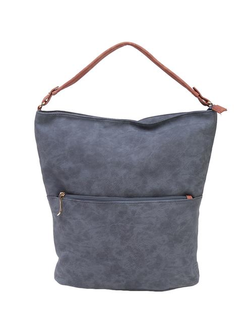 blue leatherette hobo handbag - 14456806 - Very Small Image - 1