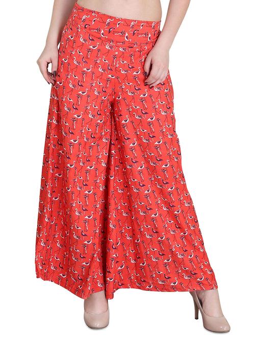 orange printed palazzo - 14457302 - Very Small Image - 1