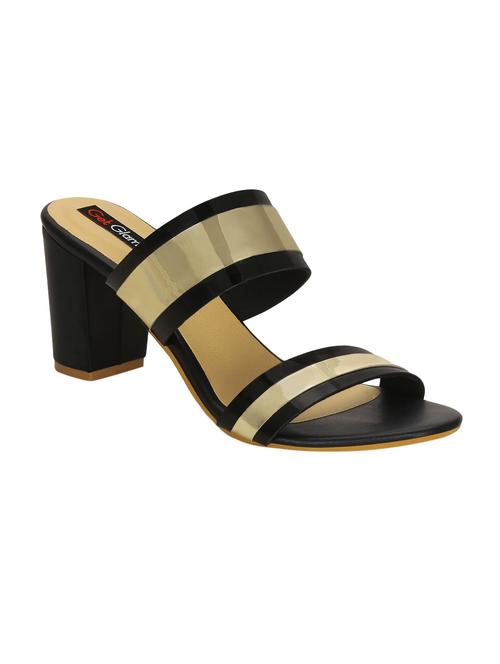black faux leather slip on sandals - 14457848 - Very Small Image - 1