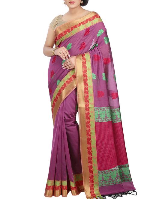 pink cotton silk chettinad saree with blouse - 14457983 - Very Small Image - 1