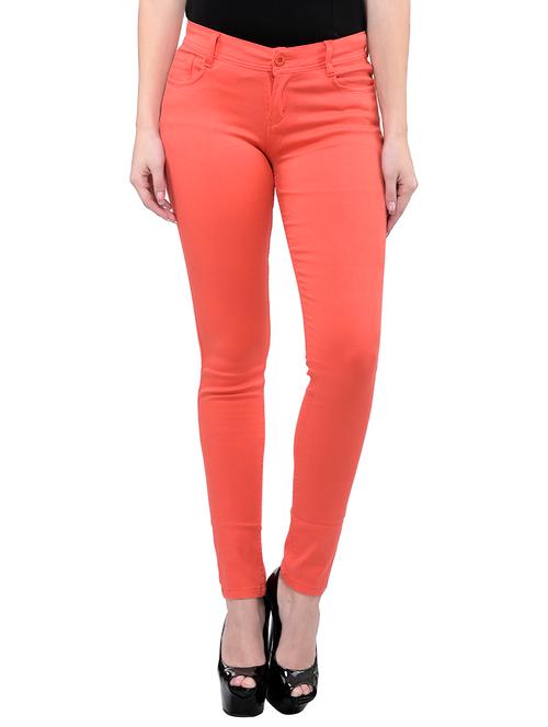 orange solid denim jeans - 14458208 - Very Small Image - 1