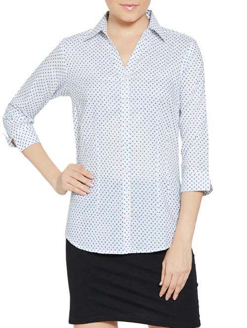 white colored printed shirt - 14458249 - Very Small Image - 1