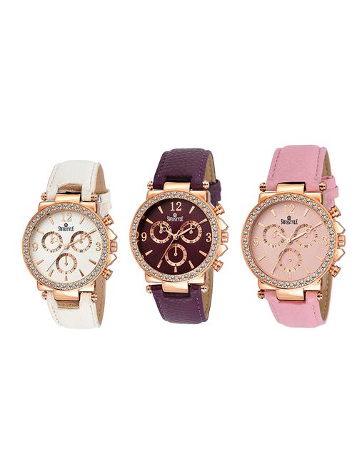 swisstyle analog combo of 3 watch for women - 14458709 - Very Small Image - 1