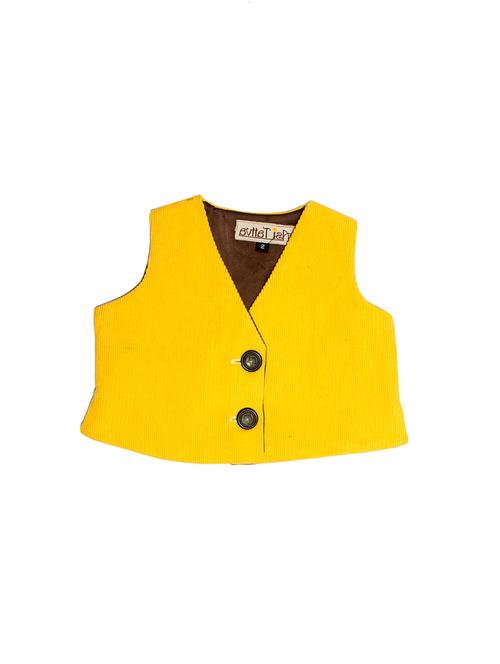 yellow cotton blend waistcoat - 14461708 - Very Small Image - 1