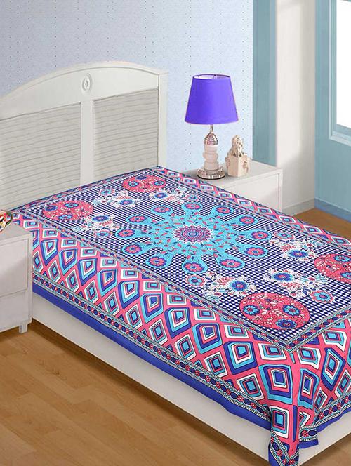 cotton traditional jaipuri single bedsheet - 14461800 - Very Small Image - 1