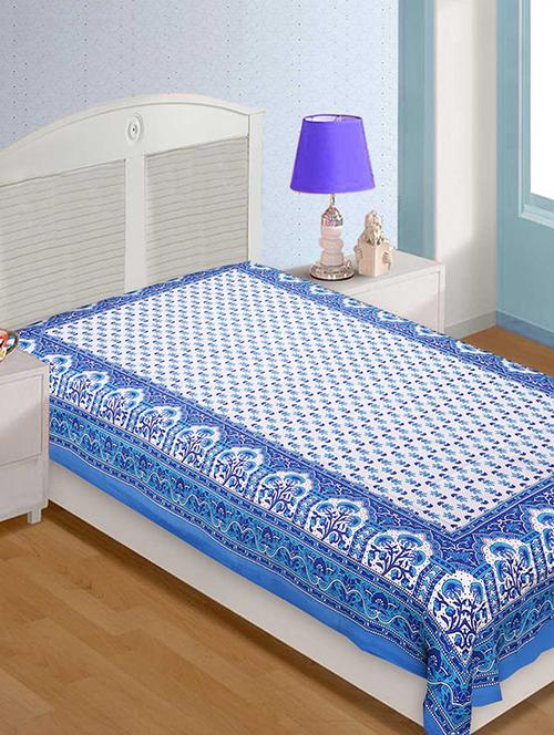 cotton traditional jaipuri single bed sheet - 14461837 - Very Small Image - 1