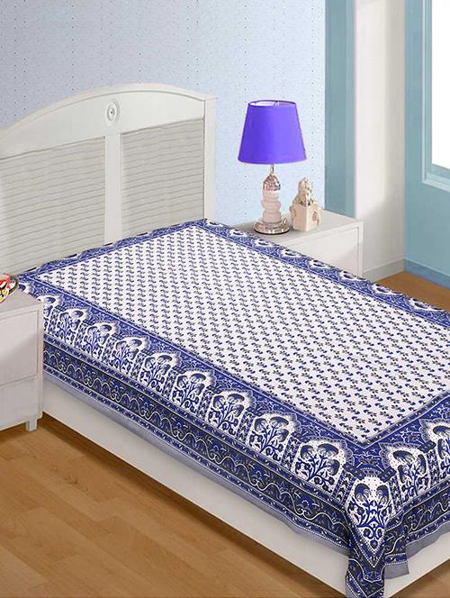 cotton traditional jaipuri single bed sheet - 14461839 - Very Small Image - 1