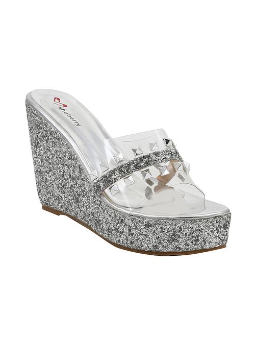 silver platforms wedge - 14462342 - Very Small Image - 1