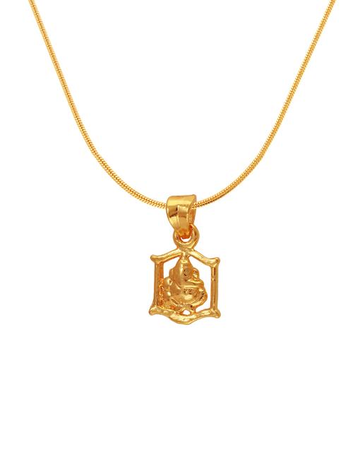 gold brass pendant with chain for men & women - 14462622 - Very Small Image - 1